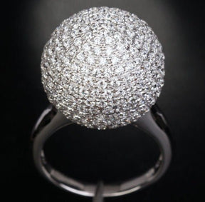 Unique Pavé Diamond Ball Ring Engagement Ring (3.82 ct.tw.) - Lord of Gem Rings