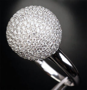 Unique Pavé Diamond Ball Ring Engagement Ring (3.82 ct.tw.) - Lord of Gem Rings