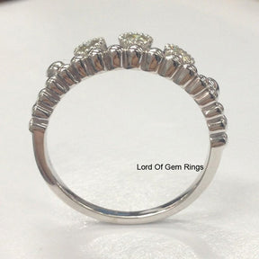 Unique Royal Crown Moissanite Ring 14K White Gold - Lord of Gem Rings
