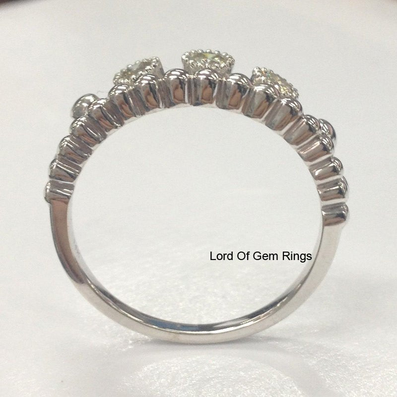 Unique Royal Crown Moissanite Ring 14K White Gold - Lord of Gem Rings