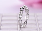 Vine and Leaf Eternity Wedding Band Plain Gold Ring - Lord of Gem Rings