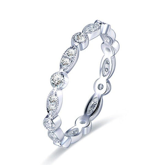 Vintage Diamond Eternity Wedding Band VVS-H diamonds