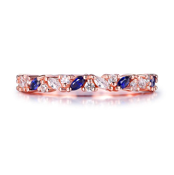 Vintage Marquise Sapphire Moissanite September Birthstone Band Woman Ring - Lord of Gem Rings