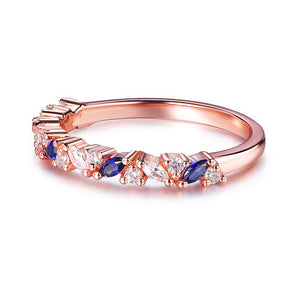 Vintage Marquise Sapphire Moissanite September Birthstone Band Woman Ring - Lord of Gem Rings