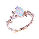 Vintage Pear Opal Engagement Vine Ring 14K Gold - Lord of Gem Rings