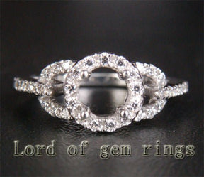 Vintage Round Diamond Semi Mount Ring - Lord of Gem Rings