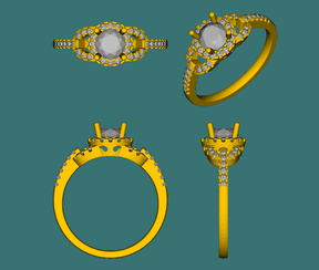Vintage Round Diamond Semi Mount Ring - Lord of Gem Rings