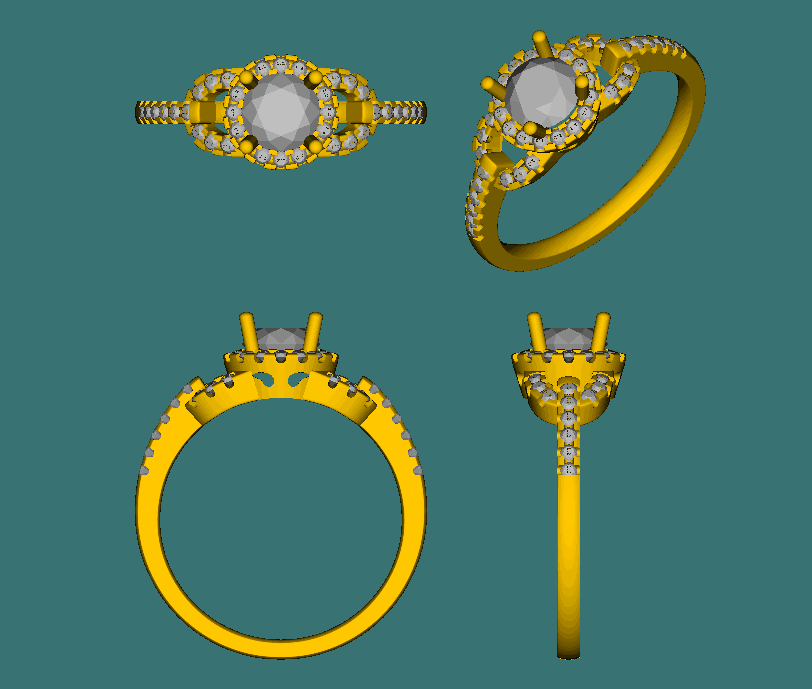 Vintage Round Diamond Semi Mount Ring - Lord of Gem Rings