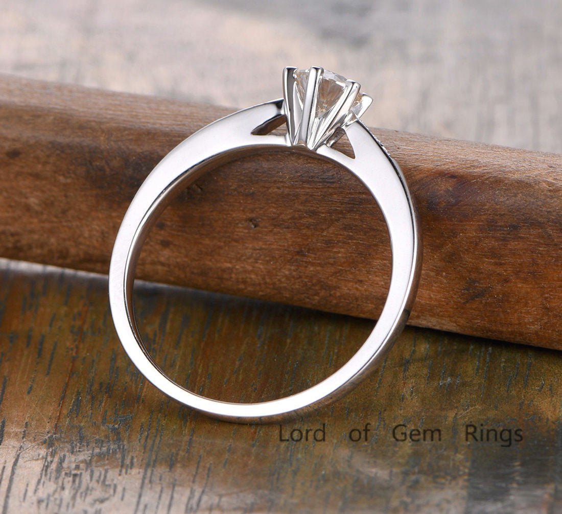 Vintage Round Moissanite Ring Diamond Accents - Lord of Gem Rings