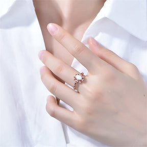 Vintage Style Oval Africa Opal Diamond Floral Halo Engagement Ring - Lord of Gem Rings