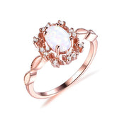 Vintage Style Oval Africa Opal Diamond Floral Halo Engagement Ring - Lord of Gem Rings