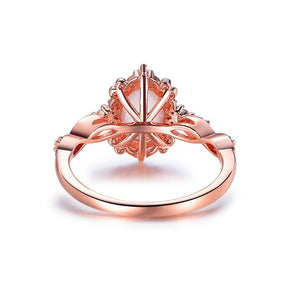 Vintage Style Oval Africa Opal Moissanite Floral Engagement Ring in 14K Gold - Lord of Gem Rings