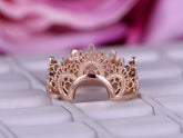 Vintage Tiara Crown Ring Guard 14K Rose Gold - Lord of Gem Rings