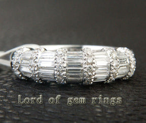 VS 1.39ctw Baguette/Round Diamonds Wedding Band 14K Gold - Lord of Gem Rings