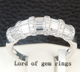 VS 1.39ctw Baguette/Round Diamonds Wedding Band 14K Gold - Lord of Gem Rings