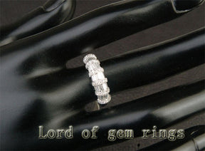 VS 1.39ctw Baguette/Round Diamonds Wedding Band 14K Gold - Lord of Gem Rings