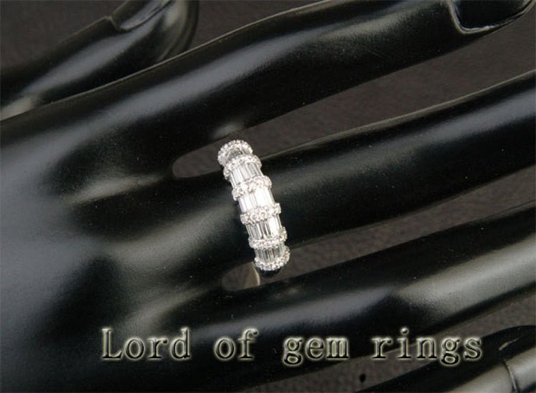 VS 1.39ctw Baguette/Round Diamonds Wedding Band 14K Gold - Lord of Gem Rings