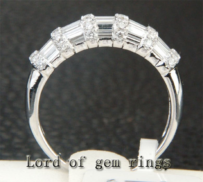 VS 1.39ctw Baguette/Round Diamonds Wedding Band 14K Gold - Lord of Gem Rings