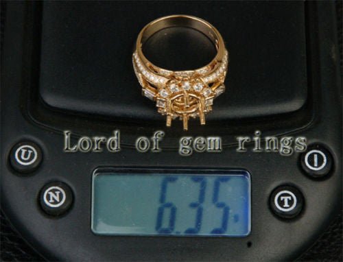 VS Diamond Engagement Semi Mount Ring 14K Yellow Gold Setting Round 8mm - Lord of Gem Rings