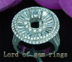 VS/G Diamond Engagement Semi Mount Ring 14K White Gold Setting Round 6.5mm 5.29CT HEAVY 12.28g - Lord of Gem Rings