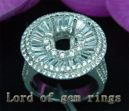 VS/G Diamond Engagement Semi Mount Ring 14K White Gold Setting Round 6.5mm 5.29CT HEAVY 12.28g - Lord of Gem Rings