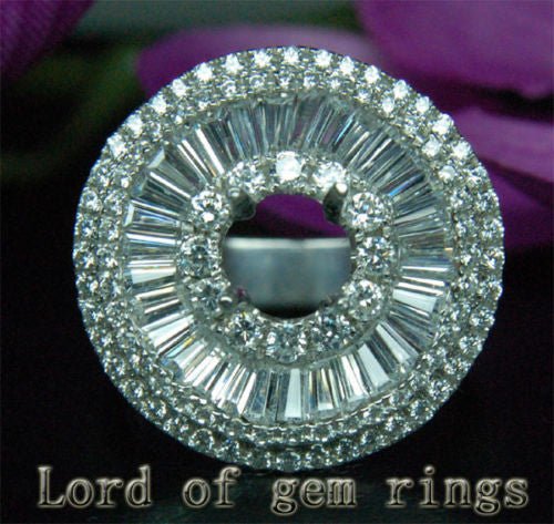 VS/G Diamond Engagement Semi Mount Ring 14K White Gold Setting Round 6.5mm 5.29CT HEAVY 12.28g - Lord of Gem Rings