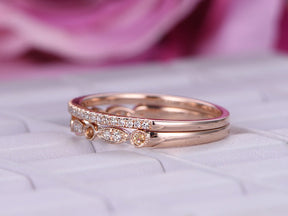 Yellow and White Diamond Stackable Half Eternity Ring Set - Lord of Gem Rings