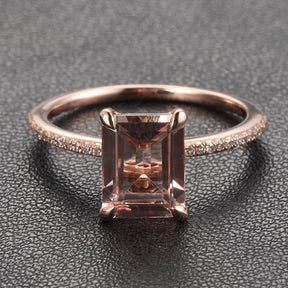 Reserved for Christina, Emerald cut Morganite Ring, Two days shippig - Lord of Gem Rings - 2