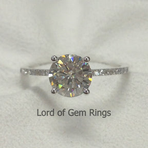 Reserved for Jamie, Cushion Moissanite Diamond Engagement Ring 14K White Gold 6mm - Lord of Gem Rings - 2