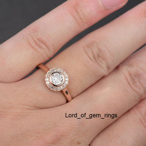 Reserved for nangpeters73, Round Moissanite Engagement RIng 5mm - Lord of Gem Rings - 3