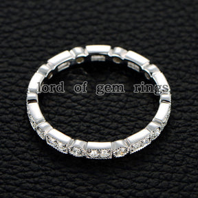 Reserved for evgenyvatev Pave Diamond Wedding Band Eternity Ring 18K White Gold - Lord of Gem Rings - 4