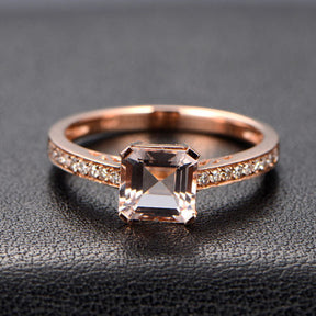 Reserved for Katrina, Custom Princess Morganite Diamond Engagement RIng - Lord of Gem Rings - 1