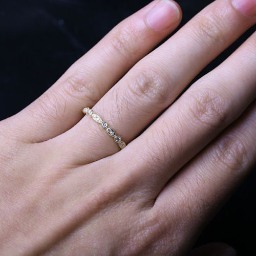 Reserved for searl_timot Pave Diamond Wedding Ring 18K Yellow Gold - Lord of Gem Rings - 5