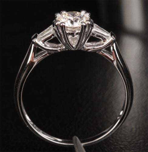 Round Forever Brilliant Moissanite Engagement Ring VS Diamonds Wedding 14K White Gold 5mm - Lord of Gem Rings - 8