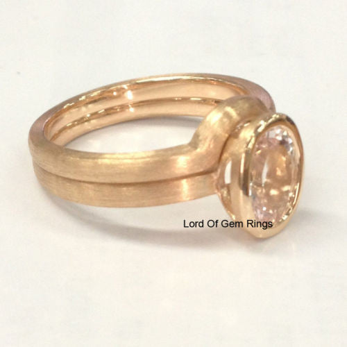 Reserved for swall456 semi mount Bridal Set for round,14K Rose Gold - Lord of Gem Rings - 3