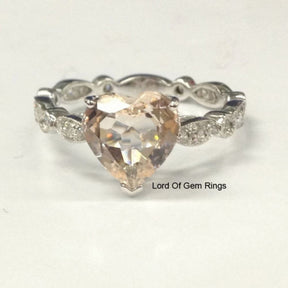 Reserved for Nancy, Peach Cushion Morganite Ring,Stone SKU: cu10.14-1.850.05 - Lord of Gem Rings - 3