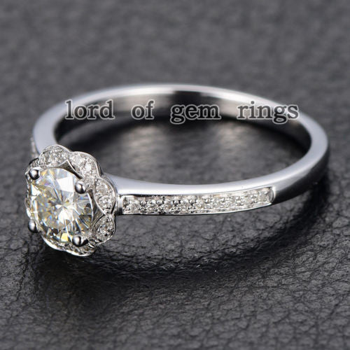 Reserved for deirdre84nj,Custom Made 7mm Round Forever Brilliant Engagement Ring - Lord of Gem Rings - 4
