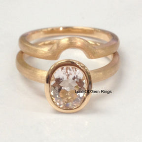 Reserved for swall456 semi mount Bridal Set for round,14K Rose Gold - Lord of Gem Rings - 2