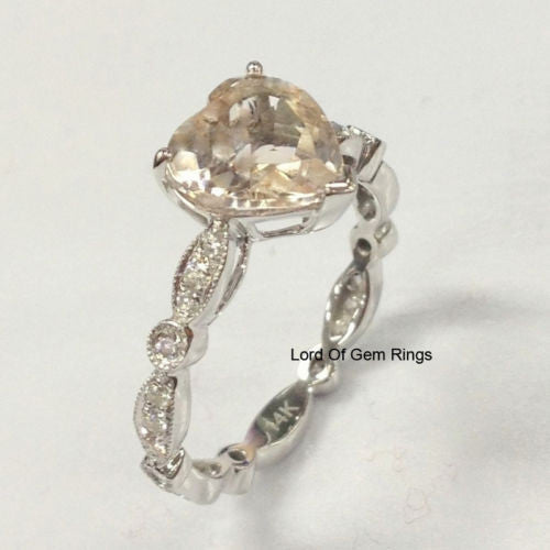 Reserved for Nancy, Peach Cushion Morganite Ring,Stone SKU: cu10.14-1.850.05 - Lord of Gem Rings - 6