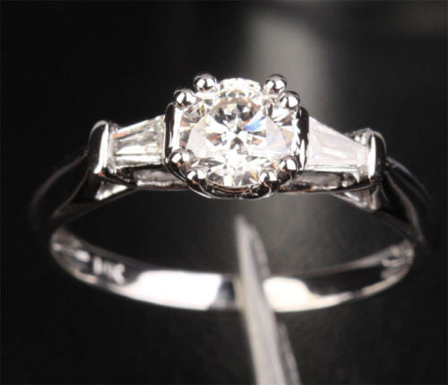 Round Forever Brilliant Moissanite Engagement Ring VS Diamonds Wedding 14K White Gold 5mm - Lord of Gem Rings - 7