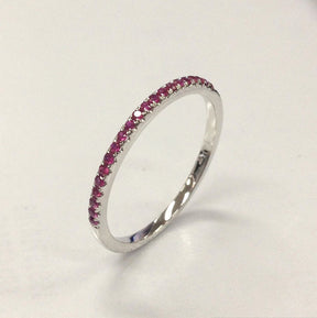 Reserved for Brad French Pave Ruby Wedding Band Eternity Ring 14K Rose Gold - Lord of Gem Rings - 1