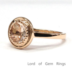 Reserved for Sarah Roud London Blue Topaz Ring 10K Rose Gold Bezel - Lord of Gem Rings - 1