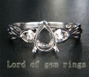 Reserved for dlb08157, Custom Diamond Engagement Semi Mount Ring for Pear - Lord of Gem Rings - 1