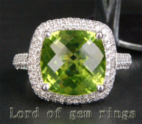 Reserved for da1948mi,Cushion Peridot Ring,size 6.5 - Lord of Gem Rings - 1