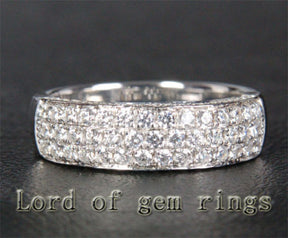 Diamond Wedding Band Half Eternity Anniversary Ring 14K White Gold 1.21ctw Gorgeous - Lord of Gem Rings - 1