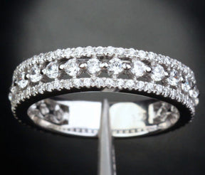 Reserved for Laura, Refurbish, Brilliant diamond wedding ring 14k white gold - Lord of Gem Rings - 1