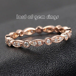 Reserved for dragonb16, 14K Rose Gold Diamond  Wedddingg Ring Urgent Delivery - Lord of Gem Rings - 1