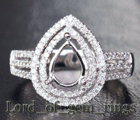 Reserved for cbetz127,Custom Made Semi Mount for Pear Diamond & Matching band - Lord of Gem Rings - 1