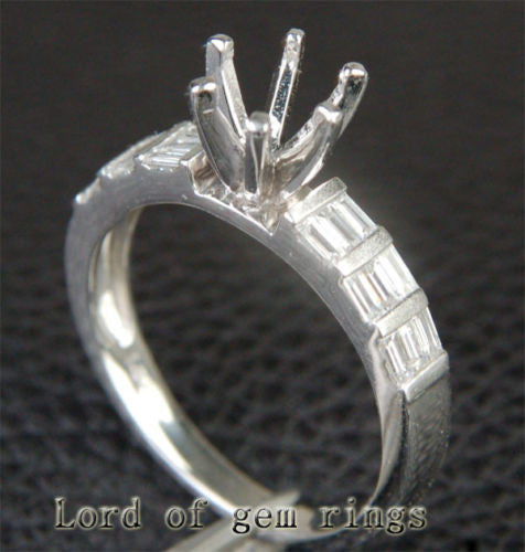Reserved for greyhoundlady99,Custom Diamond Engagement Semi Mount Ring 14K White Gold - Lord of Gem Rings - 1