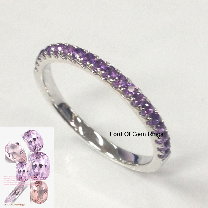 Reserved for chrisdaniel23  Purple Amethyst Wedding Ring 14K Rose Gold - Lord of Gem Rings - 1